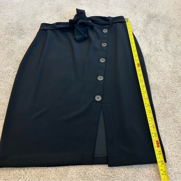 JOSEPH Ribkoff black BUTTON UP BELTED SKIRT Sz 14 - Picture 7 of 11